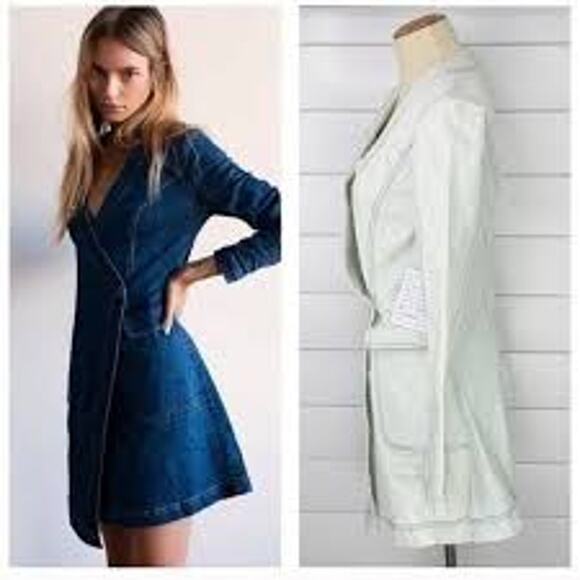 FREE PEOPLE Going Places Denim Mini Dress Size 4 - Picture 4 of 4